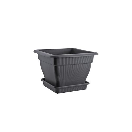 Pflanzkübel Blumentopf 38x38cm Wasserspeicher Pflanztopf Blumenkübel 18 Liter 18 Anthrazit