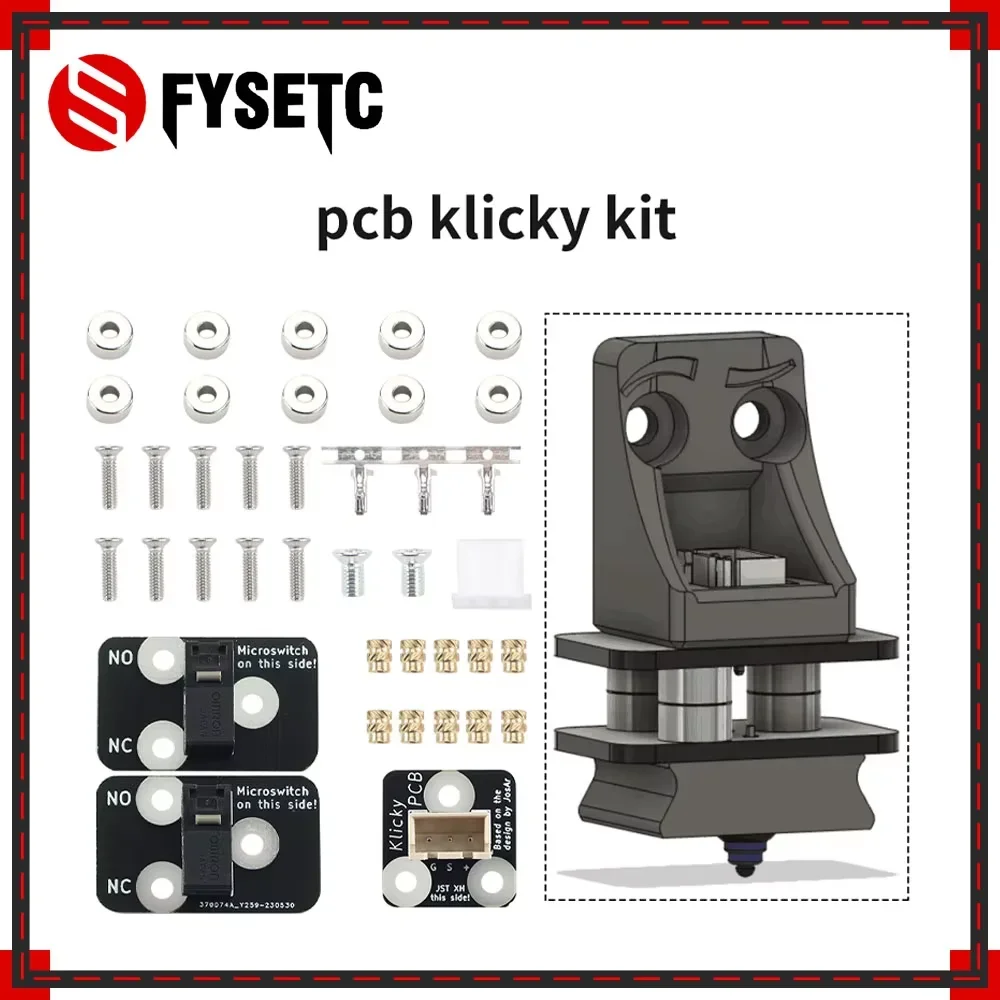 FYSETC PCB Klicky Kit Z Auto Leveling Kits 3D Printer Auto D2F-01/D2F-01L/D2HW-A201D for Voron Klicky Probe Kit Impressora 3D