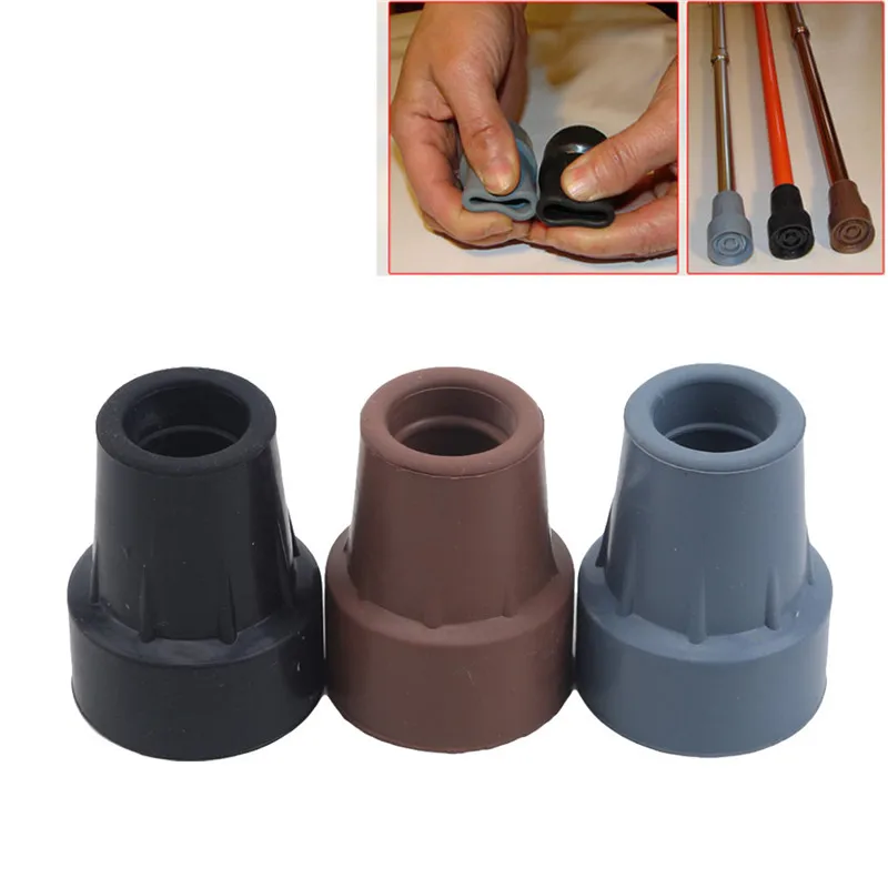 19mm Gummi Pole Cap Spazierstock Krücke Cane Bottom Pads Abdeckung Ältere Cane Anti Slip Fuß Pad Trekking Pole Cane Krücke Stuhl Image