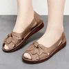 Große Größe 41 42 Luxus Damenschuhe Fischmaul Sandalen Sommer Wohnungen Damen Echt leder Slipper