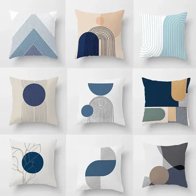 Licht Luxus Geometrische Streifen Muster Kissenbezug Schlafsaal Dekoration Büro Wohnzimmer Sofa Hause Kissenbezug Image