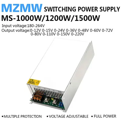 Adjustable 1000W 1200W 1500W Switching Power Supply 0-12V 15V 24V 36V 48V 60V 72V 80V 110V 150V 220V