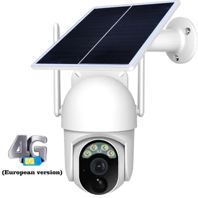 Gadinan Smart 3MP 6W Solar 7800mAh Battery PTZ Outdoor 4G EU Version Surveillance IP Security CCTV