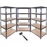 Monster Shop - Monster Racking - Lot de 3 Rayonnages T-Rax en Acier Sans Boulons Noirs 90cm x 45cm