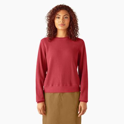 Dickies Women's Thermal Crew Neck Shirt - Red Ochre Size M (A85WQ)