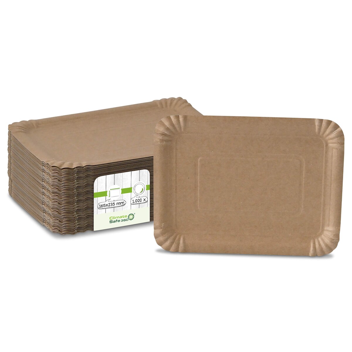 greenbox - Pappteller 17 x 23 cm, braun, rechteckig, 1000 St. Image