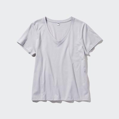 Uniqlo - Cotton V Neck T-Shirt - Gray - L