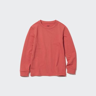 Uniqlo - Cotton Heattech Extra Warm Crew Neck Long Sleeved Top - Orange - 7-8Y