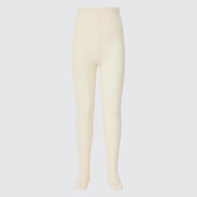 Uniqlo - Girl's Heattech Knit Tights - Off White - 3-4Y