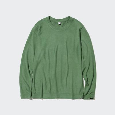 Uniqlo - Heattech Fleece Crew Neck - Green - XXS