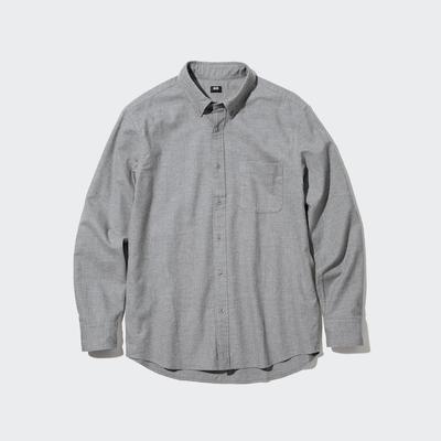 Uniqlo - Cotton Flannel Regular Fit Shirt - Gray - M