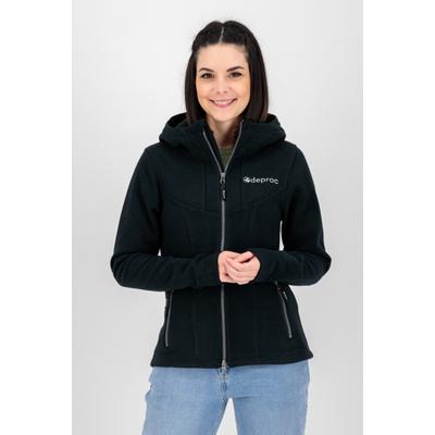 Strickfleecejacke DEPROC ACTIVE "GLORY MAY", Damen, Gr. 48 (XL), grau (anthrazit), 100% Polyester, sportlich, figurbetont, Langarm gerader Abschluss, Jacken, mit 2-Wege-Reißverschluss Image