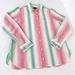 J. Crew Tops | J Crew Linen Blend Classic Fit Boy Shirt In Rainbow Stripe | Color: Green/Pink | Size: 12