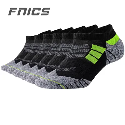 6 Pairs Of Sports Socks Pack Thick Men Cushioned Mesh Comfortable Athletic Low Cut Ear Running Ankle Heat Socks Men
