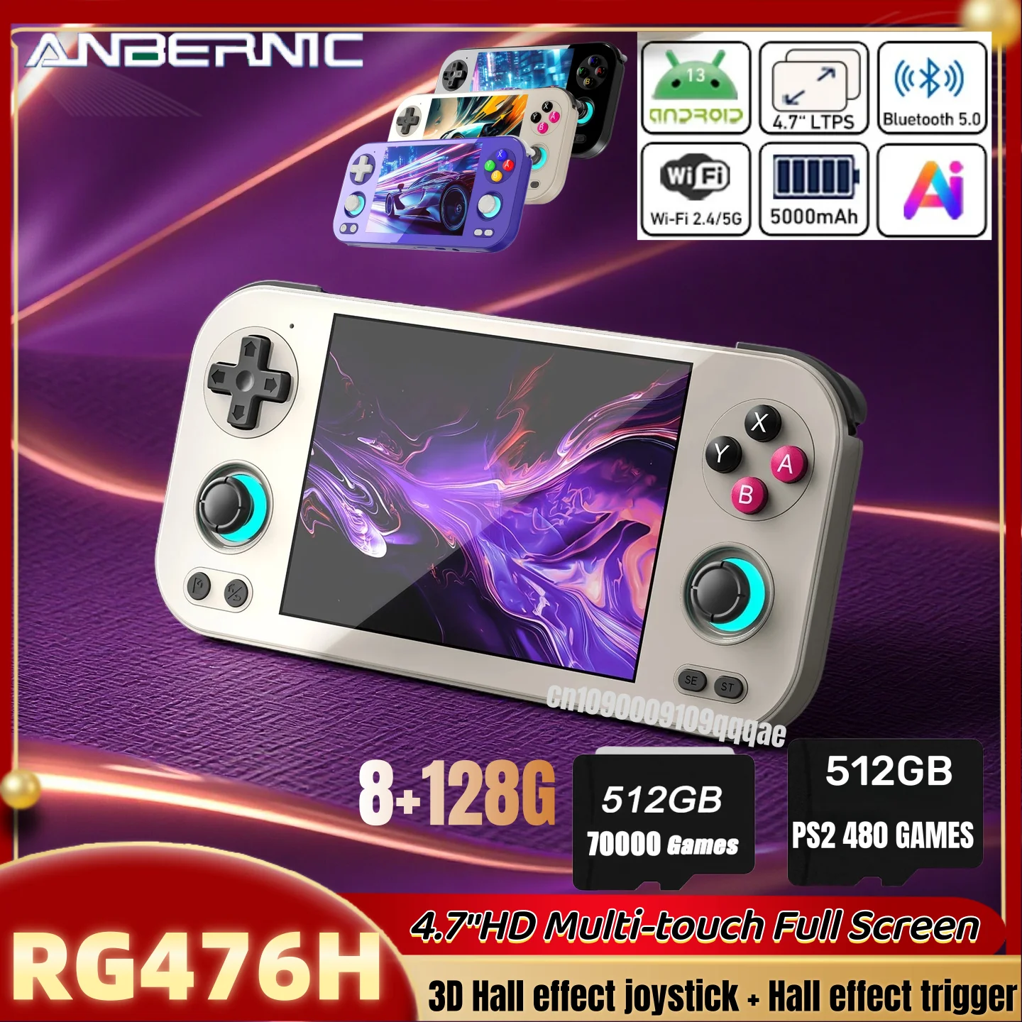 ANBERNIC RG 476H Console de jeu portable Android 4.7 