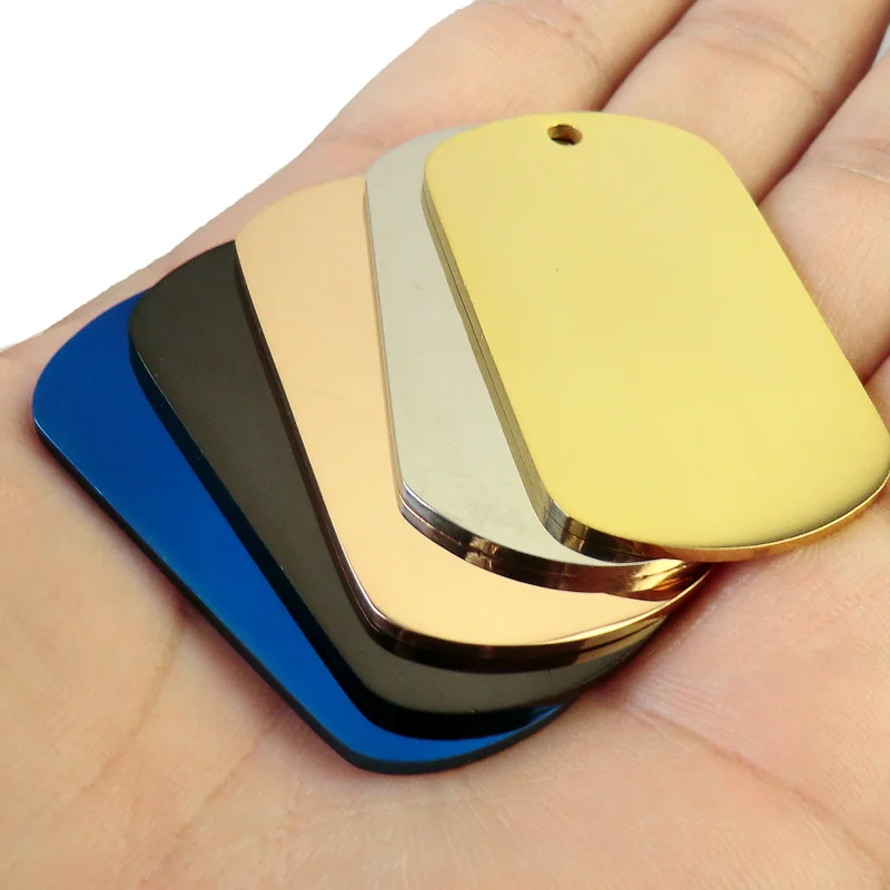 Großhandel 100 Stück Militär-Hunde-ID-Tag aus Edelstahl, personalisiertes Hundemarke für Mann, gravierte Tags, individuelles Haustier-Hunde-Namensschild Image