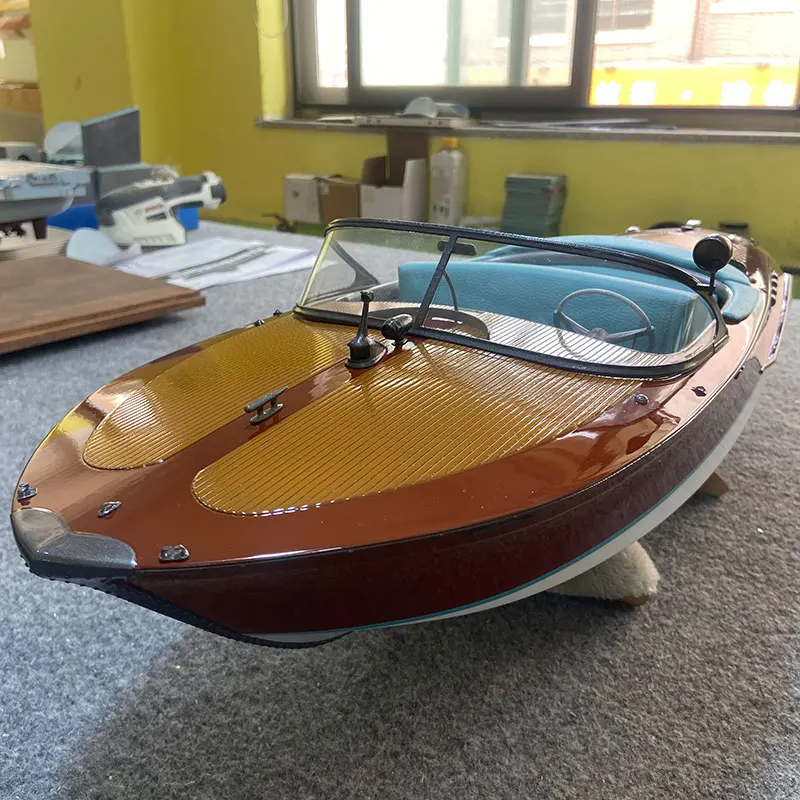 Kit de modèle de bateau télécommandé, kit d'impression 3D Riva Classic Yacht Aristo, modèle de bricolage exécutif, ne convient pas aux novices plus tard, 1/10