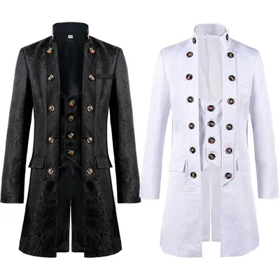 Herren jacke mittelalter liche Cosplay Trenchcoat viktoria nische Kleidung Gothic Wind breaker Image