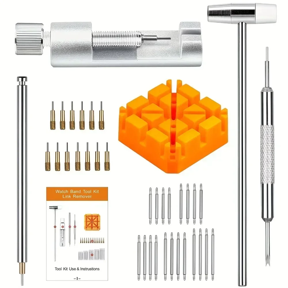 Ensemble d'outils de réparation de montre, lien de montre, sangle fendue, dissolvant de goupille de chaîne, Kit d'outils de réglage pour outils d'horloger professionnels