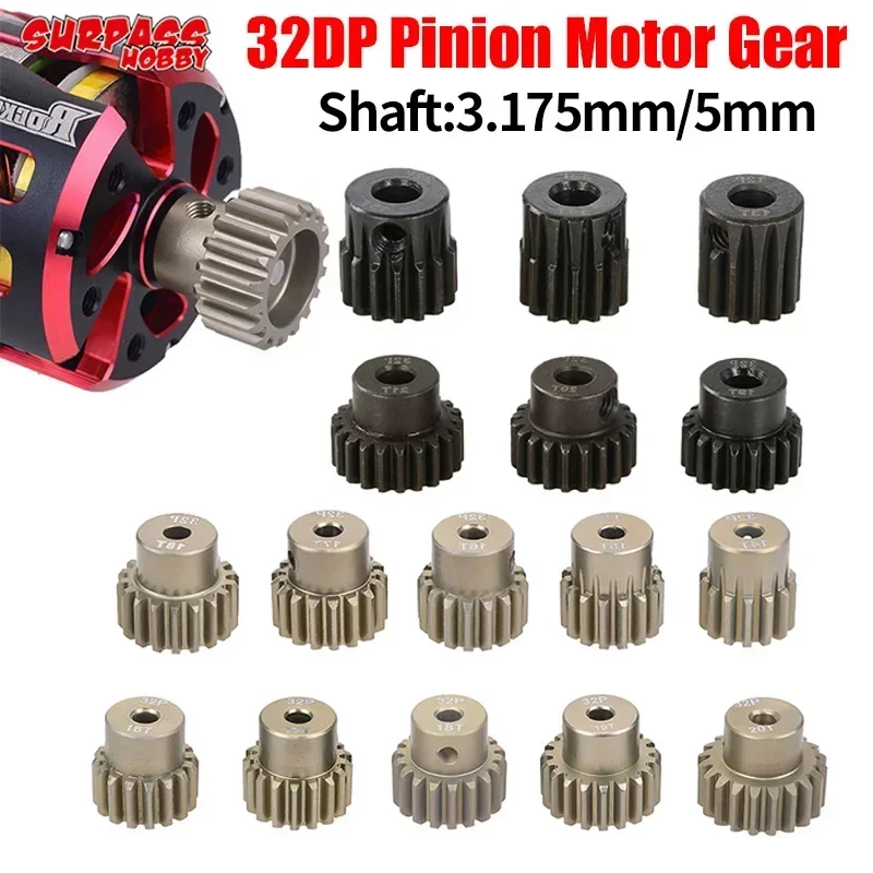 Surpass Hobby 32P Metallritzel Motor Getriebe M0,8 32DP 5mm/3,175mm Welle für 1/8 1/10 1/12 1/14 RC Auto Wltoys Traxxas Tamiya HSP