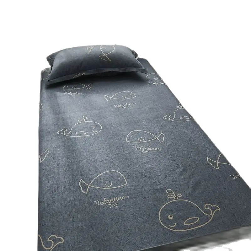 Drap de lit 120x210cm, 1 pièce pour lit simple, draps plats modernes 100% Polyester, grille de baleine imprimée, dortoir, linge de lit pour la maison, couvre-lit