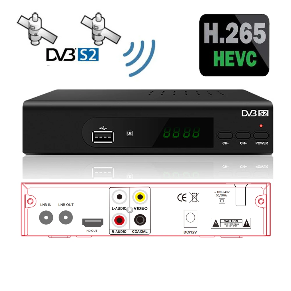 FTA DVB S2 MPEG H264 DVB-S2 Récepteur satellite HD Décodeur TV SAT