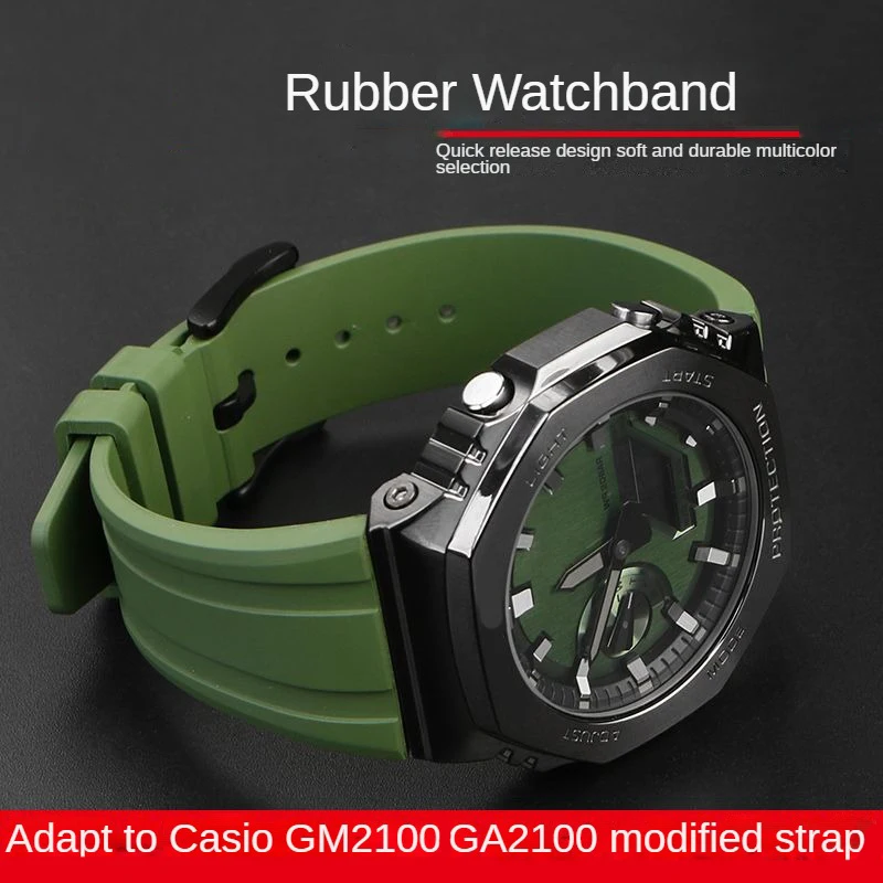 Bracelet de montre en caoutchouc pour montre Casio G-SHOCK GM-2100 GA-2100 GA-2110 GM-5600 Bracelet de montre à Relase rapide GA2100 Bracelet de Sport en Silicone