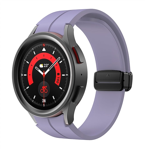 Uhrenarmband für Samsung Galaxy Watch 7/6/5/4 40/44mm, Watch 5 Pro 45mm, Watch 6 Classic 43/47mm, Watch 4 Classic 42/46mm Silikon Ersatz Gurt Magnetverschluss Wasserdicht Verstellbar Sportarmband Image