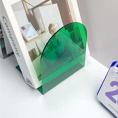 2pcs Acrylic Colorful Transparent Bookshelf Bookstand Acrylic Thickened Anti Slip Transparent L-shaped Book Baffle Book Desktop Bookshelf Bookstand Book Storage