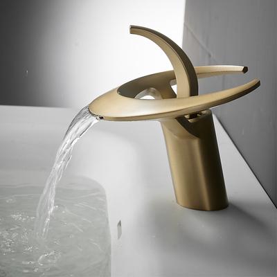 Bathroom Sink Faucet - Classic / Waterfall Electroplated Mount Outside Single Handle One HoleBath Taps