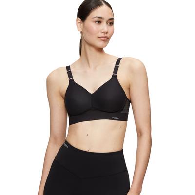 Sport-BH TRIACTION BY TRIUMPH "Triaction Hybrid Lite P EX", Damen, Gr. 85, Cup B, schwarz, Single Jersey, Obermaterial: 