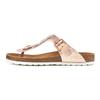 Zehentrenner LASCANA "Sandale, Pantolette, offener Schuh, Sommerschuh", Damen, Gr. 38, rosa (roségoldfarben), Obermaterial: 100% Lederimitat. Futter: 100% Textilmaterial. Decksohle: 100% Rindsleder. Laufsohle: 100% Synthetik, metallic, glänzend,...