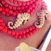 J. Crew Jewelry | J. Crew Seahorse Glass Bead Necklace Lot Rhinestone | Color: Orange/Red | Size: Os