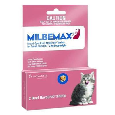 Milbemax For Small Cats Upto 4.4lbs 2 Tablet