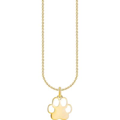 Kette mit Anhänger THOMAS SABO "Pfoten-Anhänger, KE2266-427-14-L45V" Gr. 45, gold (gelbgoldfarben, weiß), Halsketten, Damen, 45, Silber 925 (Sterlingsilber) Image