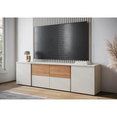 Lowboard INOSIGN "HAMM", beige (cashmere, karamelleiche), B:201cm H:56cm T:40cm, Spanplatte, Melamin, Sideboards, Breite ca. 201cm Image