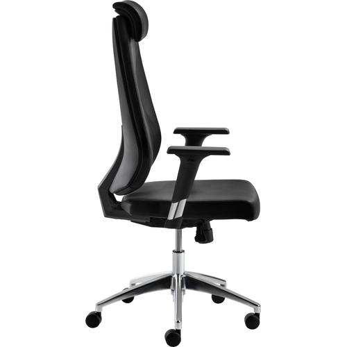 Bürostuhl MAYER SITZMÖBEL Stühle Gr. B/H/T: 66cm x 132cm x 67cm, Echtleder, schwarz (schwarz + alu poliert) ""myBESTMIND