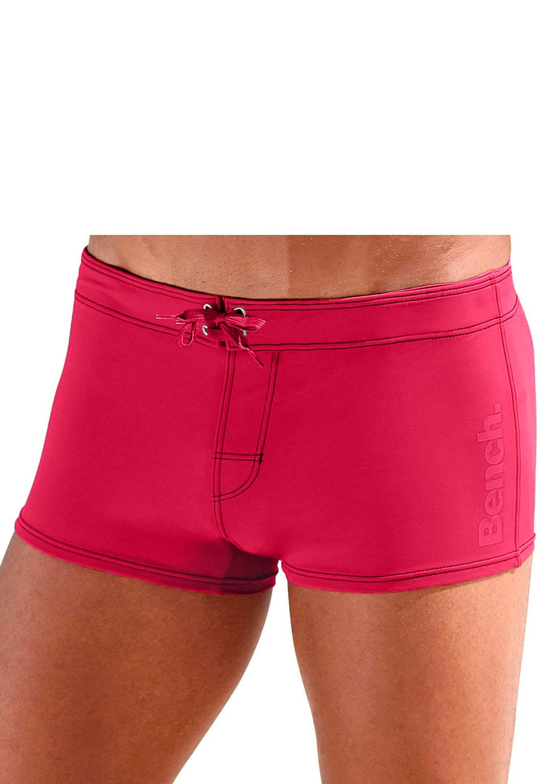 Boxer-Badehose BENCH., Herren, Gr. 7, N-Gr, rot, Polyamid, unifarben, Badehosen, mit seitlichem Logoprint Image