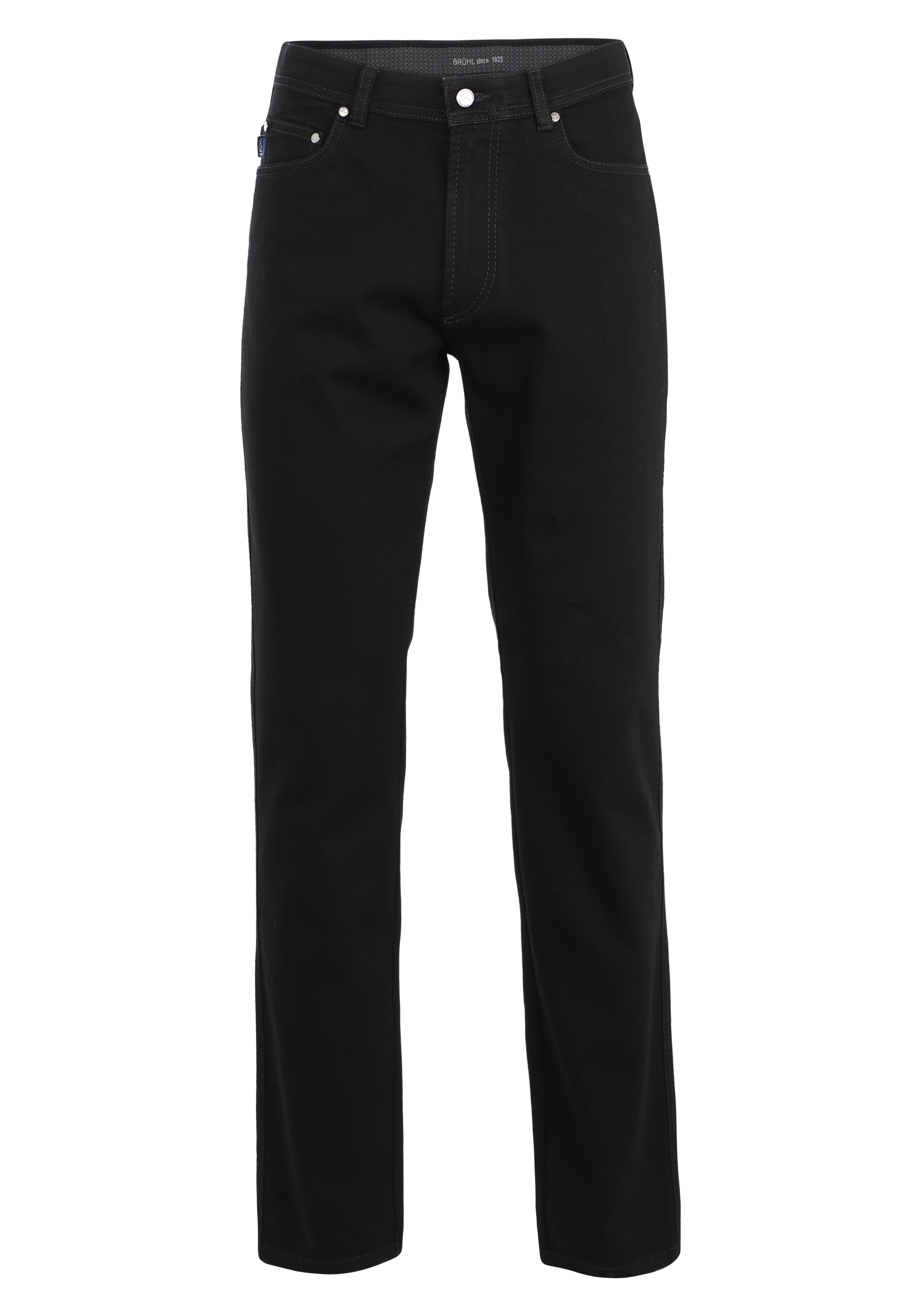 Bequeme Jeans BRÜHL "Genua III", Herren, Gr. 60, EURO-Größen, schwarz, 78% Baumwolle, 21% Polyester, 1% Elasthan, unifarben, Casual, lang, Jeans Stretchjeans 5-Pocket-Jeans, in Stretch-Denim