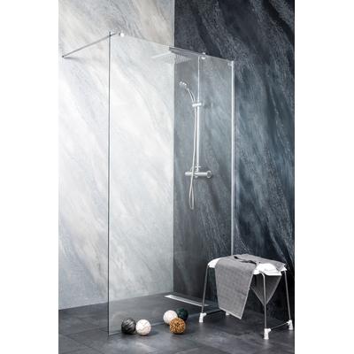 Walk-in-Dusche SANOTECHNIK "Freedom II", grau (chromfarben), H:195cm, Duschwände