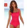 Badeanzug LASCANA "Saphir", Damen, Gr. 48, Cup C, rot, Polyamid, unifarben, Badeanzüge, mit Raffungen und Shaping-Effekt, Topseller