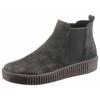 Chelseaboots GABOR, Damen, Gr. 38, grau (dunkelgrau), Veloursleder, unifarben, sportlich, Schuhe, Plateau, Stiefelette, Schlupfschuh mit dezenten Kontrastnähten