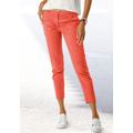 Chinohose VIVANCE, Damen, Gr. 40, N-Gr, orange (papaya), Web, Obermaterial: 98% Baumwolle, 2% Elasthan. Gürtel: 100% Polyurethan, unifarben, casual, figurumspielend knöchellang, Hosen, in klassischer Basic-Form, Stoffhose, Business-Look, Topseller