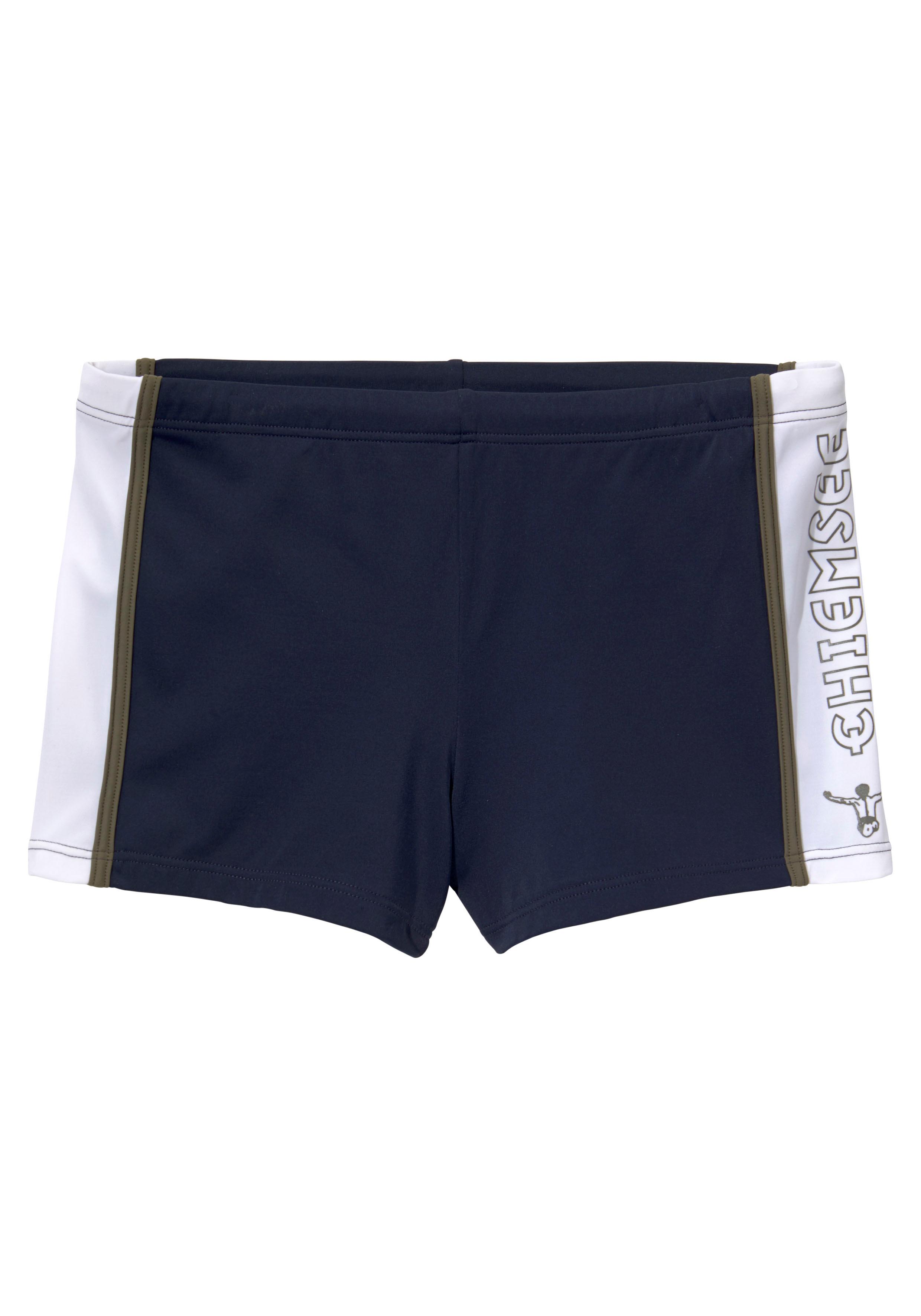 Boxer-Badehose CHIEMSEE, Herren, Gr. 9, N-Gr, blau (marine), Polyamid, kontrastfarbene Details, Badehosen, mit Kontrasteinsätzen Image