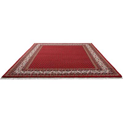 Orientteppich THEKO "Chandi Mir" Gr. 2, rot (rot, creme), B:70cm H:12mm L:140cm, Schurwolle, Teppiche, Fransenteppich, r