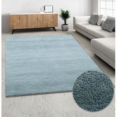 THEKO Wollteppich "Gabbeh Uni, Handweb Teppich, meliert, reine Wolle, handgewebt", rechteckig, 14 mm Höhe, Schlafzimmer, Wohnzimmer, Esszimmer, auch als Läufer oder rund Image