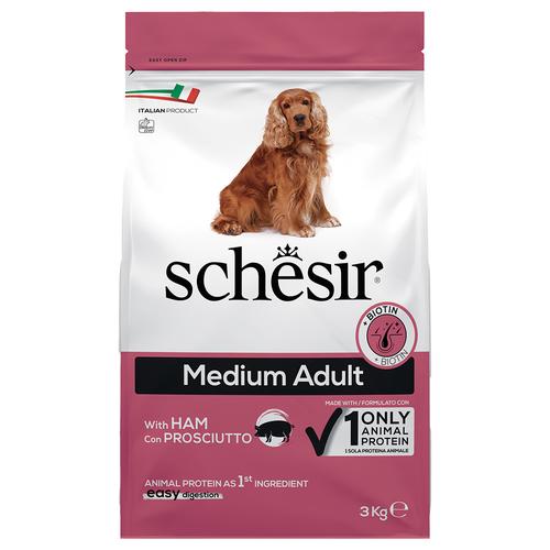 3kg Schesir Dog Medium Adult mit Schinken Hundefutter trocken