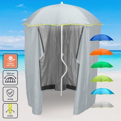 Girafacile - Sonnen/Strandschirm uv-Schutz und Zelt Angeln 200 cm Zeus - Weiß - Silber Image