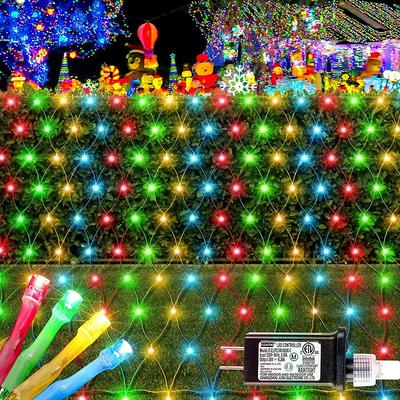 32M 192 LED Net Lights Outdoor Mesh Lights,8 Modes Net Lights for Bushes Plug in, Waterproof Christmas Halloween Decoration Net String Lights for Bushes Ceiling Wedding Indoor Outdoor(9.8ft x 6.6ft)