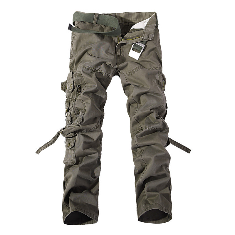 Men's Cargo Pants Trousers Tactical Pants Buttons Multi Pocket Plain Wearable Daily Outdoor Camping Hiking Fashion Classic ArmyGreen Grass Green